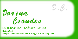 dorina csondes business card